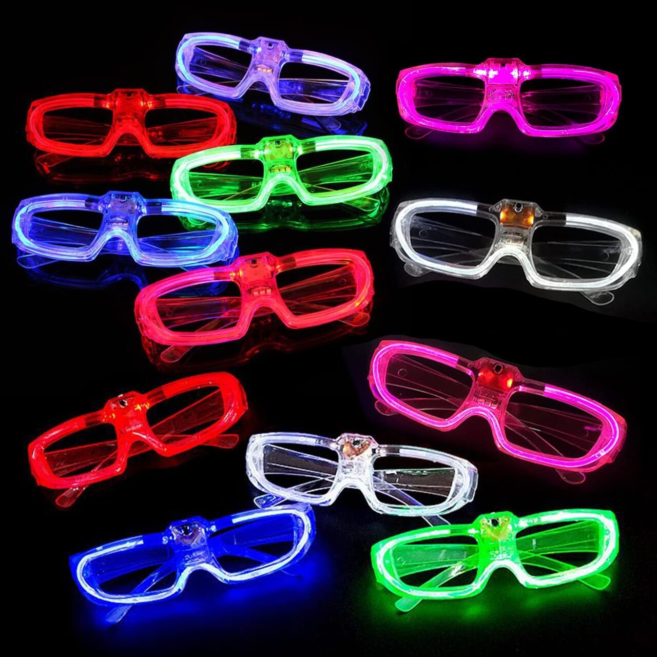28 Packs LED Glasses 5 neon color 3 Light Modes Glow Sticks Light Up Glasses,Glow In The Dark Party Supplies Favors for Kids Adults Flashing toy fit Valentine's Day Easter Christmas Halloween Birthday